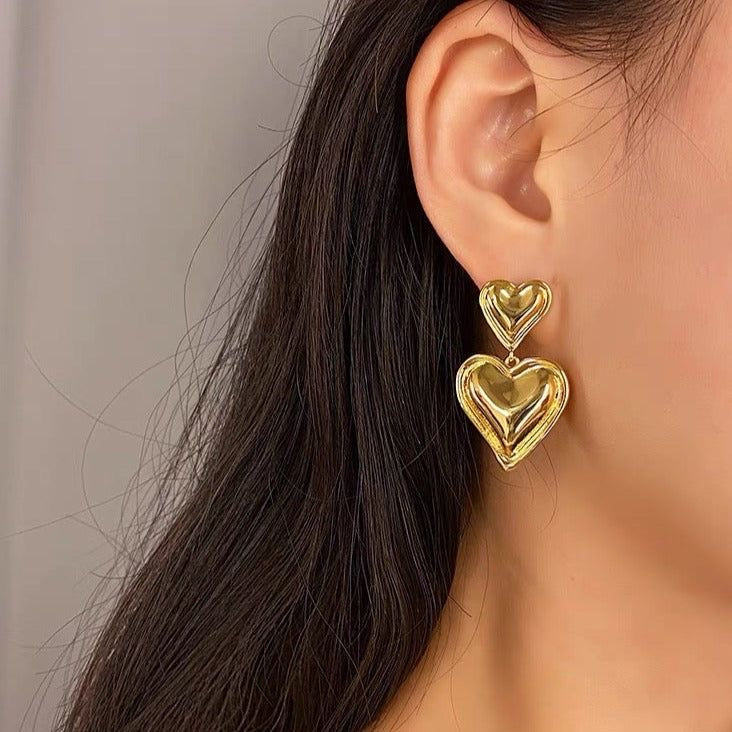 Double Heart Earrings