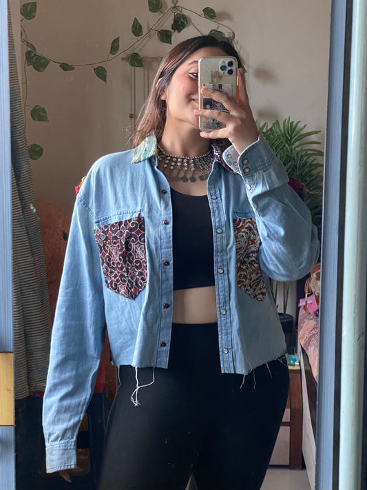 Patchwork Crop Shirt