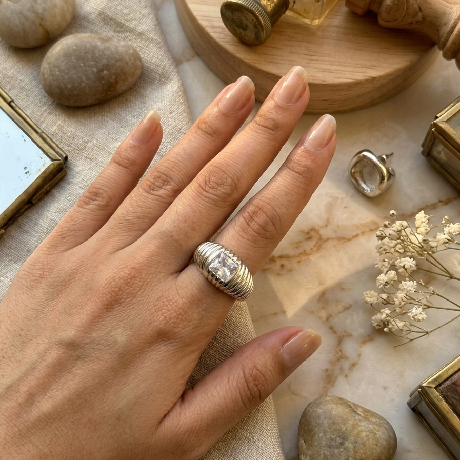 STERLING HALO RING