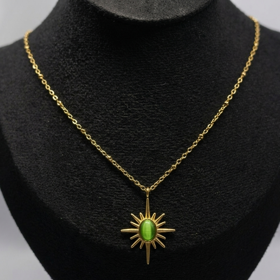 EMERALD SOLAR PENDANT NECKLACE