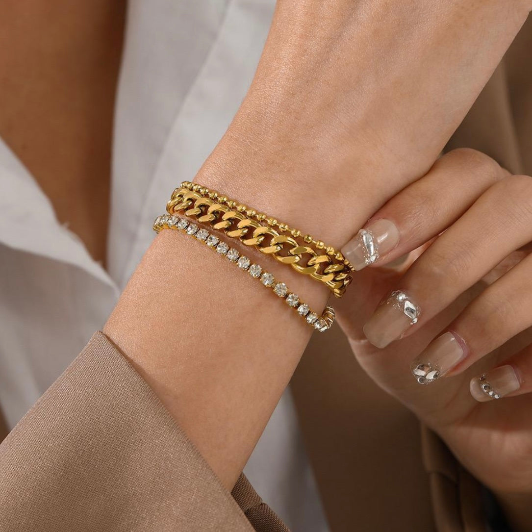 TRIPLE LAYER BEJEWEL BRACELET
