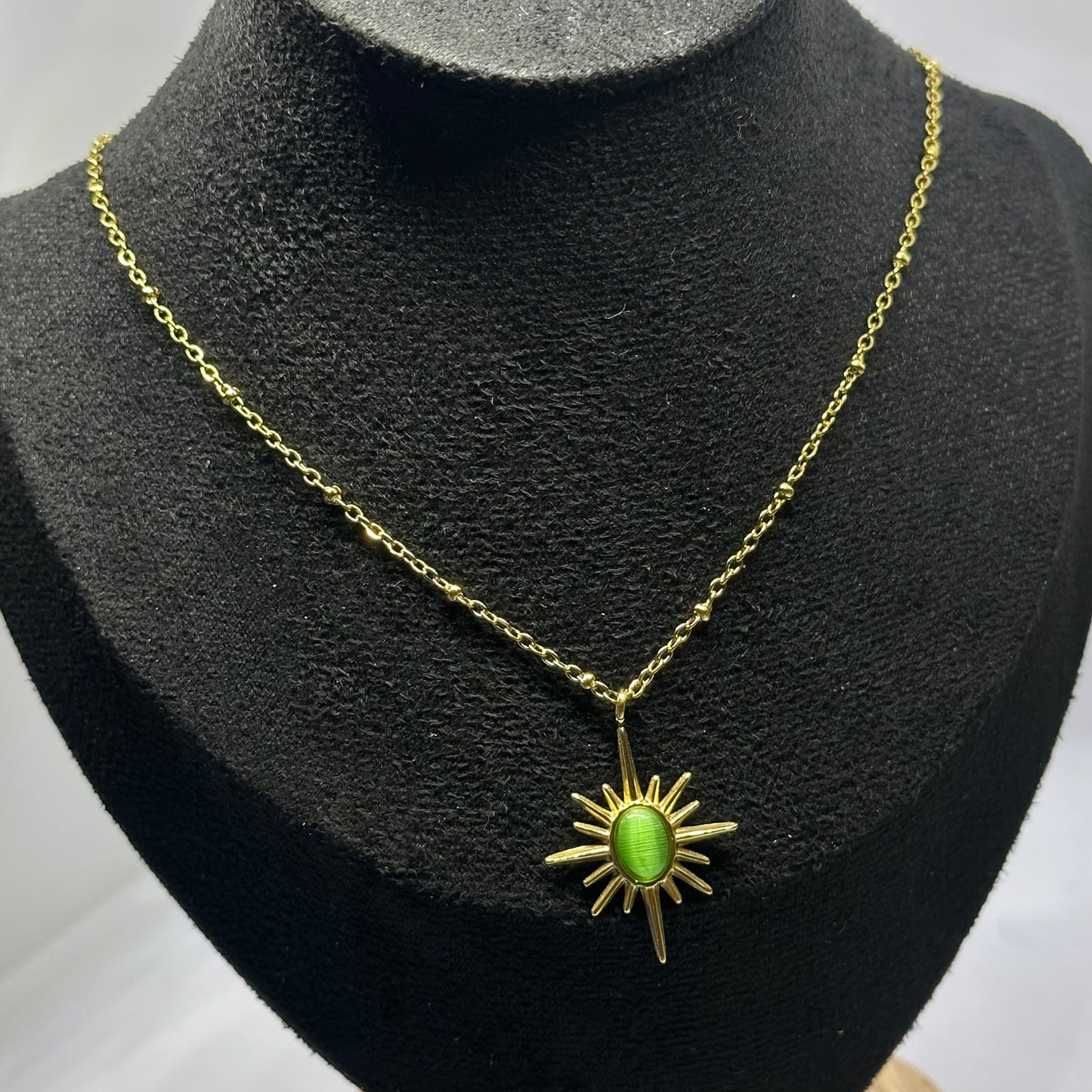 EMERALD SOLAR PENDANT NECKLACE
