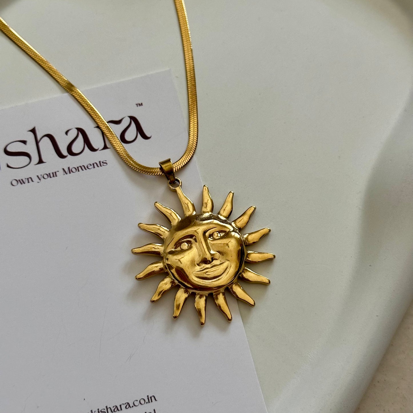 BOHO SUN PENDANT NECKLACE | 18K GOLD PLATED
