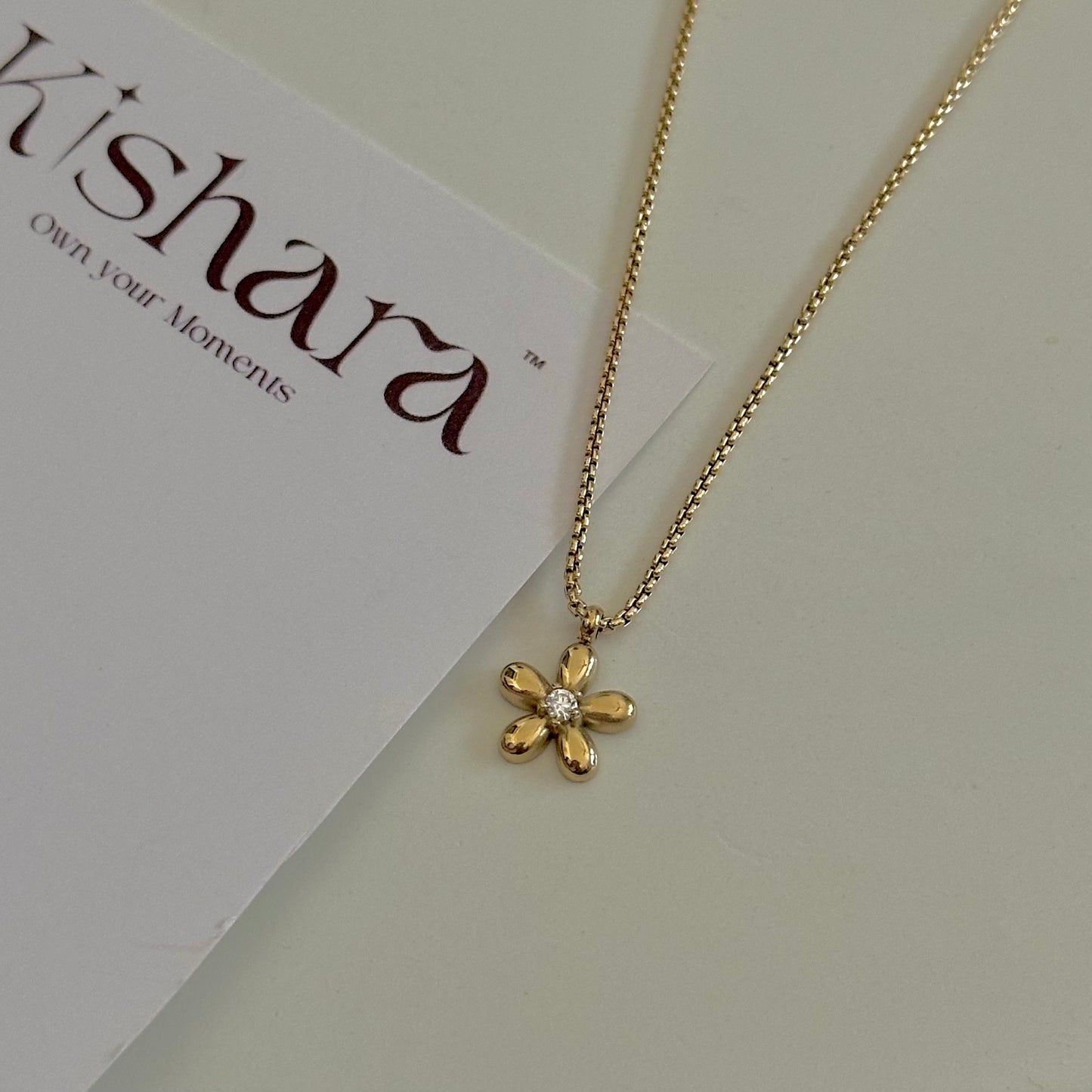 MINIMAL DAISY NECKLACE | 18K GOLD PLATED