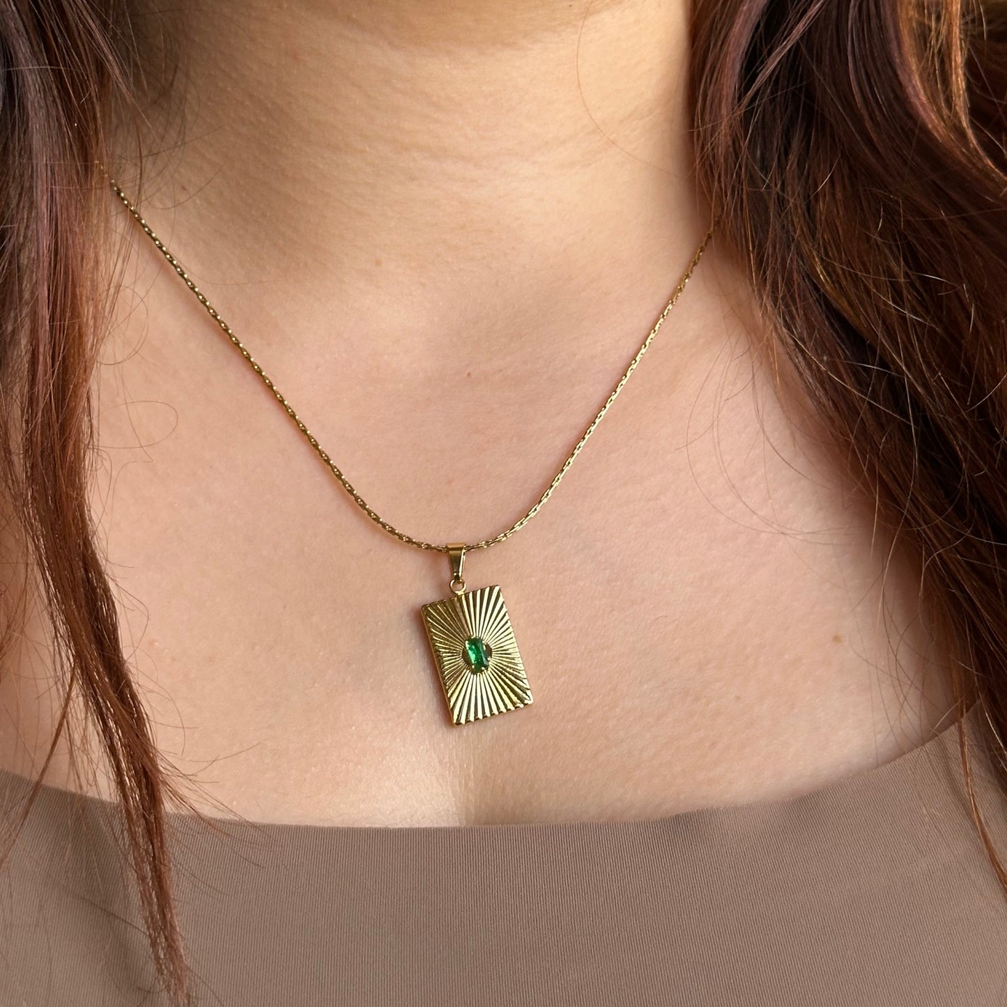 EMERALD TAB NECKLACE
