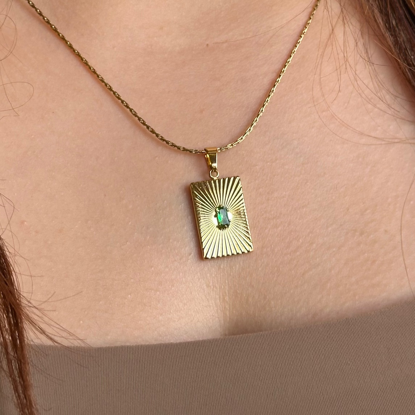 EMERALD TAB NECKLACE