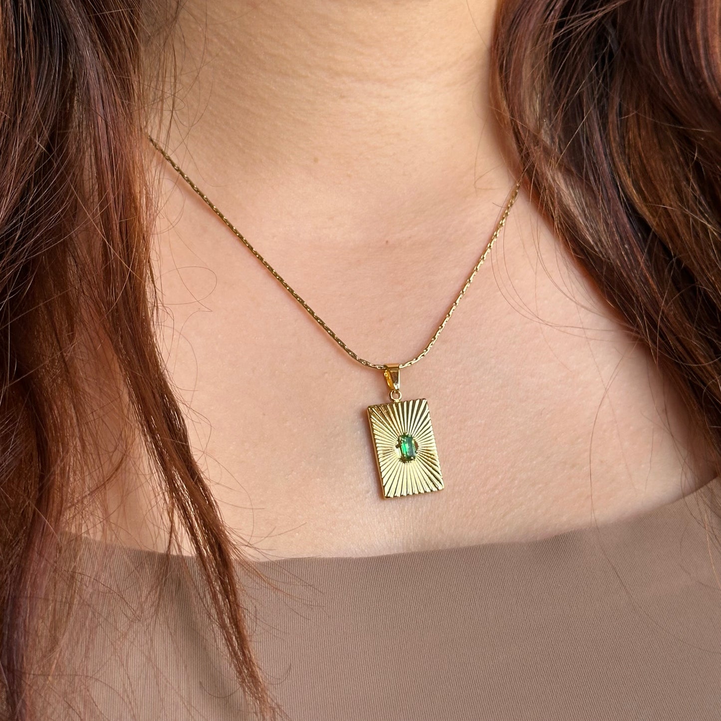 EMERALD TAB NECKLACE