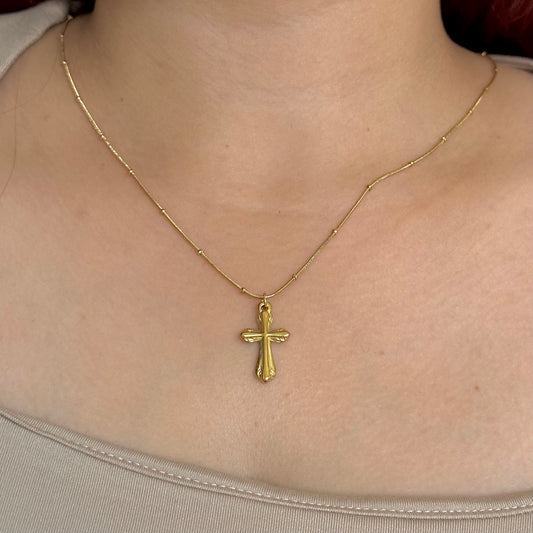 CROSS NECKLACE | 18K GOLD PLATED