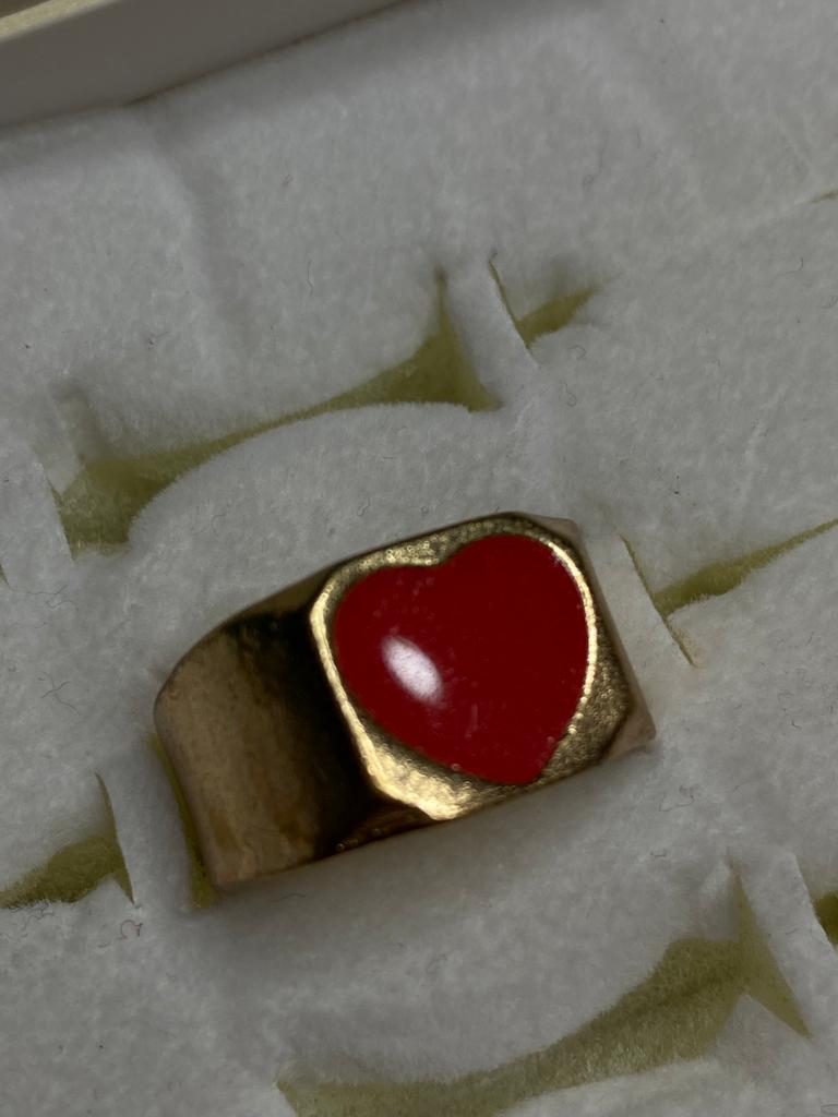 Red heart chunky ring