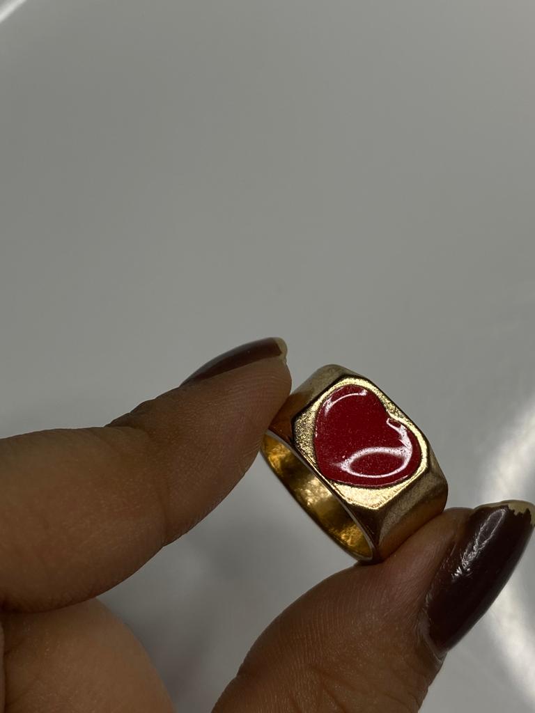 Red heart chunky ring