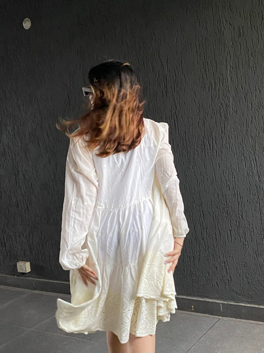 Boho White Dress with pockets